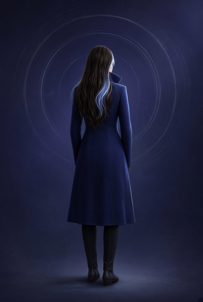 Aletheia Anagenesis from behind — concentric resonance rings radiating outward